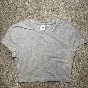 TNA Light Gray Women's Short Sleeve Crop Top